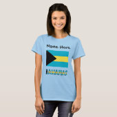 Bahama's Bahamaanse vlag gepersonaliseerd T-shirt (Voorkant volledig)