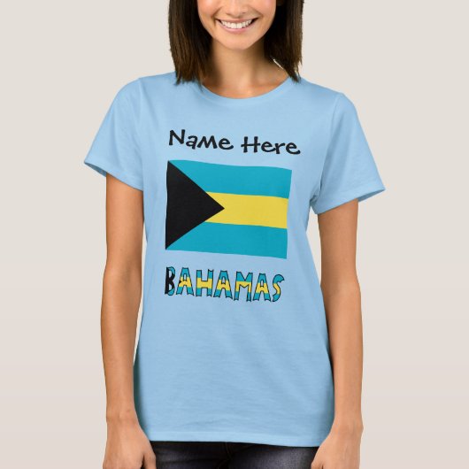 Bahama's Bahamaanse vlag gepersonaliseerd T-shirt (Voorkant)