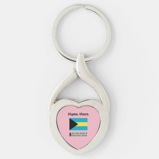 Bahamas Bahamaanse Vlag Sleutelhanger (Voorkant)