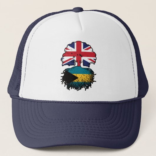 Bahamas Bahamiaanse Britse UK Boomwortels Vlag Trucker Pet (Voorkant)