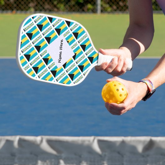 Bahamas Bahamiaanse Vlag Getegeld Pickleball Paddle (Insitu)