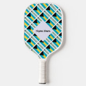 Bahamas Bahamiaanse Vlag Getegeld Pickleball Paddle (Achterkant)