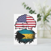 Bahamas Bahamian American USA Tree Roots Flag Briefkaart (Staand voorkant)