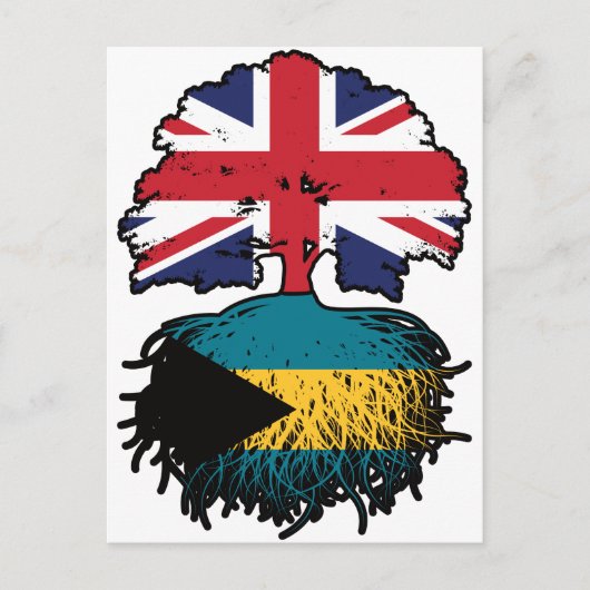 Bahamas Bahamian British Tree Roots Flag Briefkaart (Voorkant)