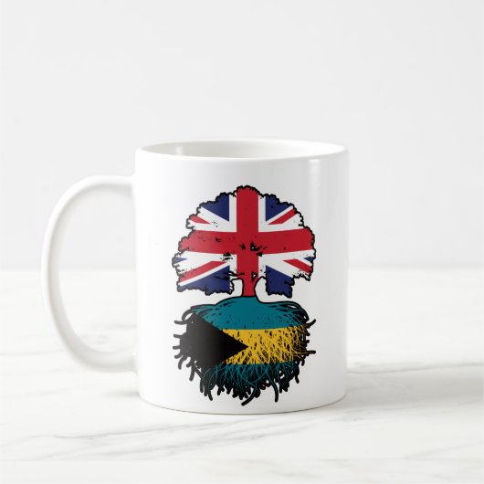 Bahamas Bahamian British Tree Roots Flag Koffiemok (Links)