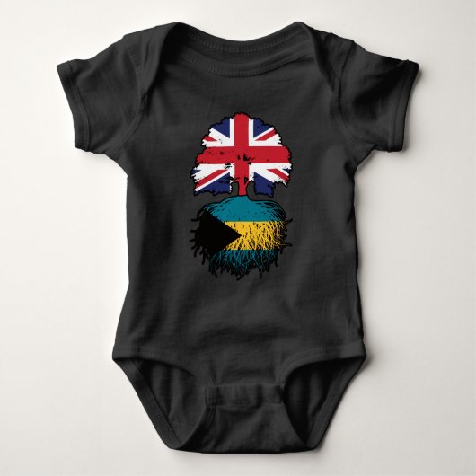 Bahamas Bahamian British Tree Roots Flag Romper (Voorkant)