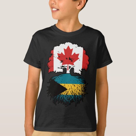 Bahamas Bahamian Canada Tree Roots Flag T-shirt (Voorkant)