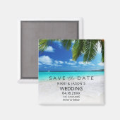 Bahamas Beach Bruiloft Save the Date Magneet (Voorkant / Achterkant)