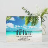 Bahamas Beach Destination Wedding Save the Date (Staand voorkant)