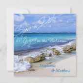 BAHAMAS BEACH SHORE Wedding Save the Date (Voorkant)
