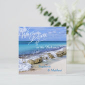 BAHAMAS BEACH SHORE Wedding Save the Date (Staand voorkant)