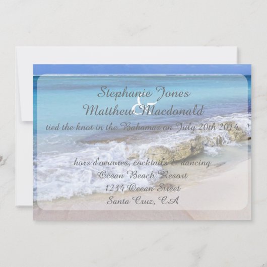 BAHAMAS BEACH SHORE Wedding We deden het op het st Kaart (Achterkant)