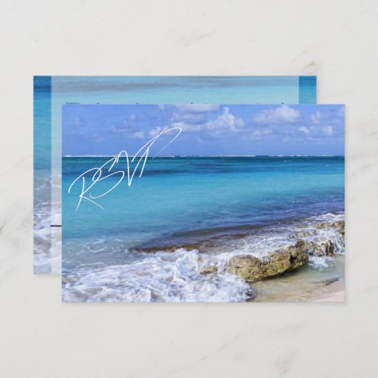 Bahamas Beach Wedding RSVP (Voorkant / Achterkant)