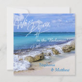 Bahamas Beach Wedding Save the Date (Voorkant)