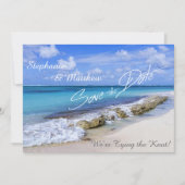 Bahamas Beach Wedding Save the Date (Voorkant)