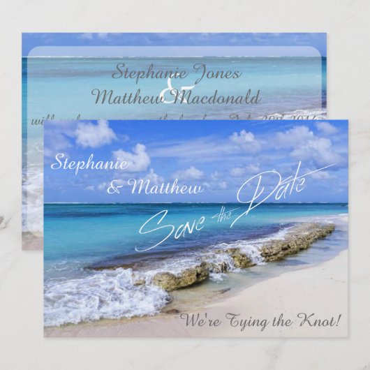 Bahamas Beach Wedding Save the Date (Voorkant / Achterkant)
