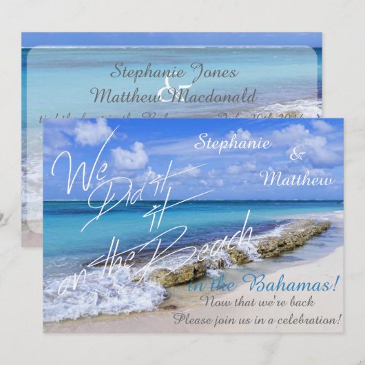 Bahamas Beach Wedding We deden het op het strand Kaart (Voorkant / Achterkant)