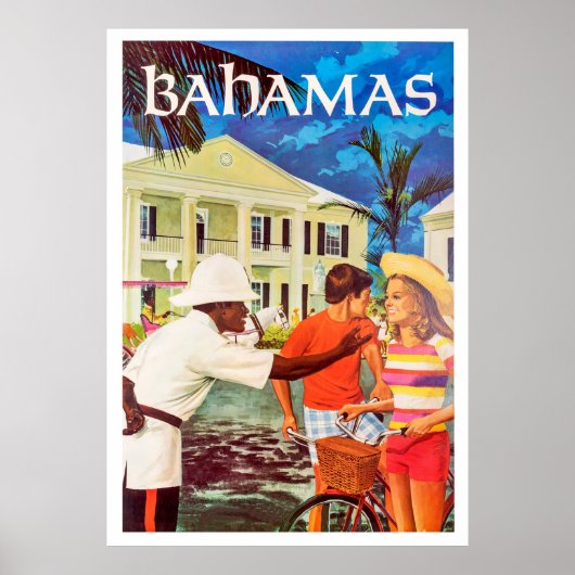 Bahama's, beleefde politieman die de weg wijst naa poster (Voorkant)