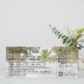Bahama's Bestemming Boarding Pass Bruiloft Kaart (Staand voorkant)