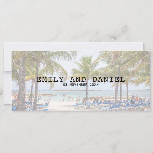 Bahama's Bestemming Boarding Pass Bruiloft Kaart (Achterkant)