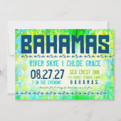 BAHAMAS-bestemming Uitnodigen basispapier uit Kaart (Voorkant)