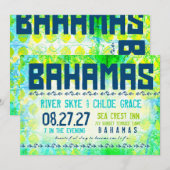 BAHAMAS-bestemming Uitnodigen basispapier uit Kaart (Voorkant / Achterkant)