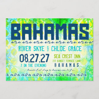 BAHAMAS-bestemming Uitnodigen basispapier uit Kaart