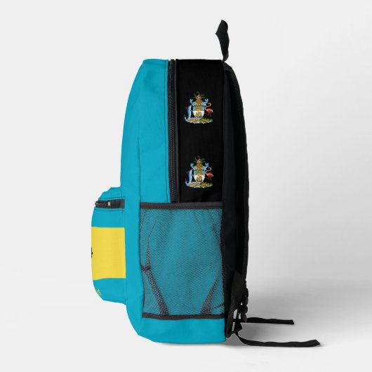 Bahama's, Blauwe rugzak, Bahama's Vlag / patriotti Bedrukte Rugzak (Rechts)