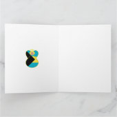 Bahama's Blonde Engel Chanoeka Vlag Gepersonalisee Kaart (Binnen)