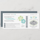 Bahamas Boarding Pass Wedding Invitation Kaart (Voorkant / Achterkant)