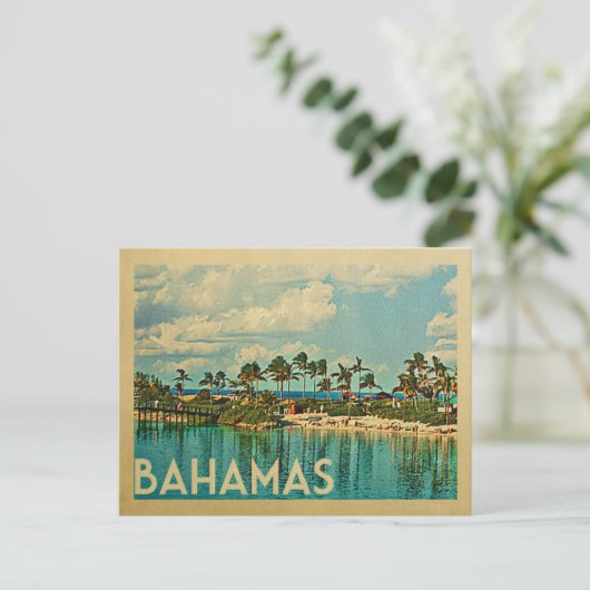 Bahamas Briefkaart Vintage Travel (Staand voorkant)