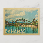 Bahamas Briefkaart Vintage Travel<br><div class="desc">Het ontwerp van de Bahama's in Vintage Travel,  met turkooiswater,  palmbomen en blauwe hemel. Bedankt naar R. Manguel's foto als basis: www.flickr.com/photos/ricardo_mangual/6522677343</div>