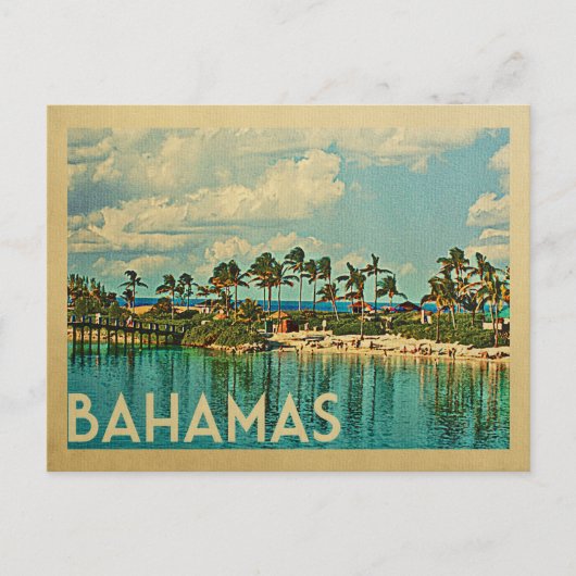 Bahamas Briefkaart Vintage Travel (Voorkant)