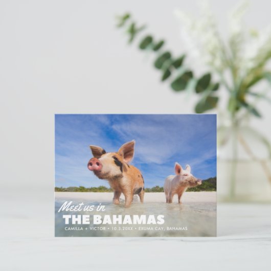 Bahamas Bruiloft Save the Date Briefkaart (Staand voorkant)