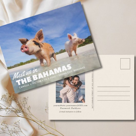 Bahamas Bruiloft Save the Date Briefkaart