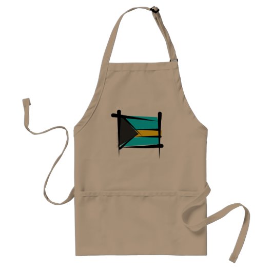 Bahamas Brush Flag Standaard Schort (Voorkant)