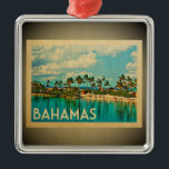 Bahamas Caribbean Ornament Vintage Travel<br><div class="desc">Een koel  Bahamas-ornament met turkooiswater,  palmbomen en blauwe hemel. Bedankt naar R. Manguel's foto als basis: www.flickr.com/photos/ricardo_mangual/6522677343</div>