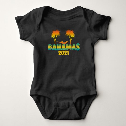 Bahamas Caribbean Summer Vacking Matching  Romper (Voorkant)