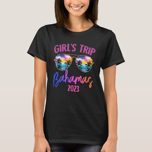 Bahamas Caribe 2023 Girls Trip Sunglasses Summer G T-shirt (Voorkant)