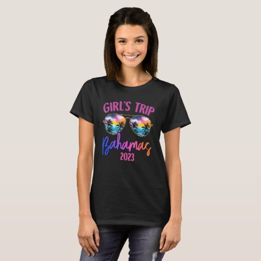 Bahamas Caribe 2023 Girls Trip Sunglasses Summer G T-shirt (Voorkant volledig)