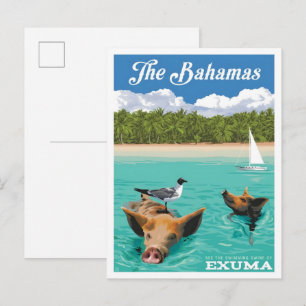 Bahamas Caribische Vintage Reis  Briefkaart