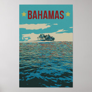 Bahamas Carriboon, typisch Briefkaart van het land Poster