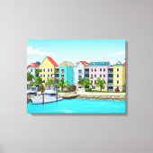 Bahamas colourful houses canvas print (Voorkant)