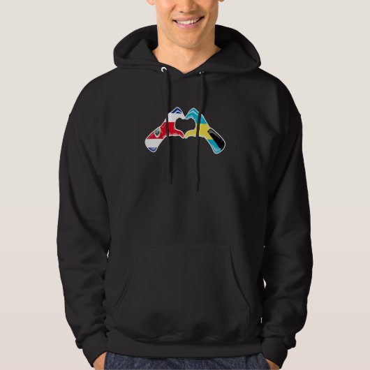 Bahamas Costa Rica Flag Bahamians Costa Rican Hear Hoodie (Voorkant)
