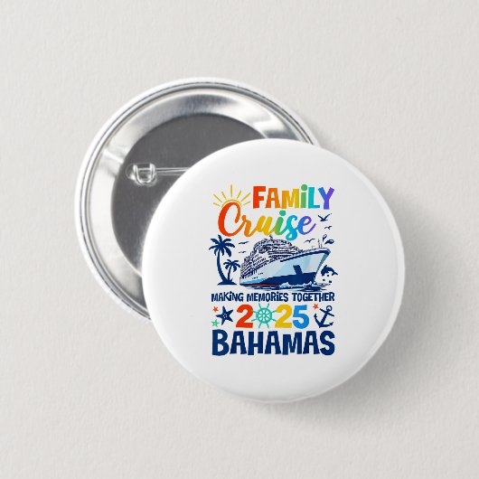 Bahamas Cruise 2025 Familie Vrienden Groepsvakanti Ronde Button 5,7 Cm (Voorkant /achterkant)