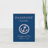 Bahama's Cruise Passport bruiloft uitnodiging (Voorkant)