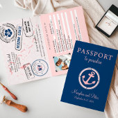 Bahama's Cruise Passport bruiloft uitnodiging