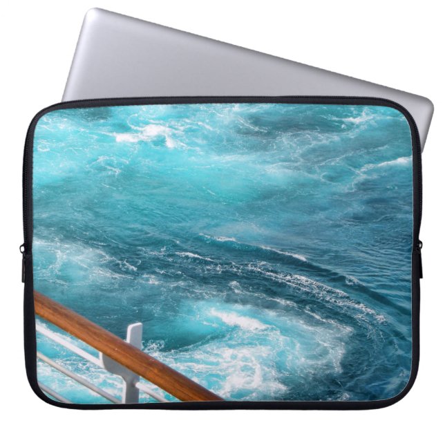 Bahamas Cruise - Turquoise Wake Laptop Sleeve (Voorkant)
