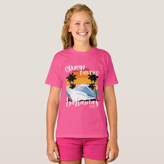 Bahamas Cruise zee 2023 Familie Vriend Groep Reize T-shirt (Voorkant volledig)