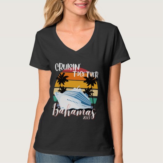 Bahamas Cruise zee 2023 Familie Vriend Groep Reize T-shirt (Voorkant)